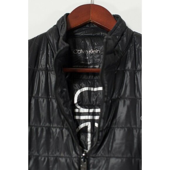 Calvin Klein Women's Size Small Black Jacket Water Resistant Short Puffer Coat - Picture 2 of 5